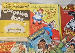 Lot of 10 Vintage USED Children’s Coloring Books 1950’s-60s Era in Nice Shape