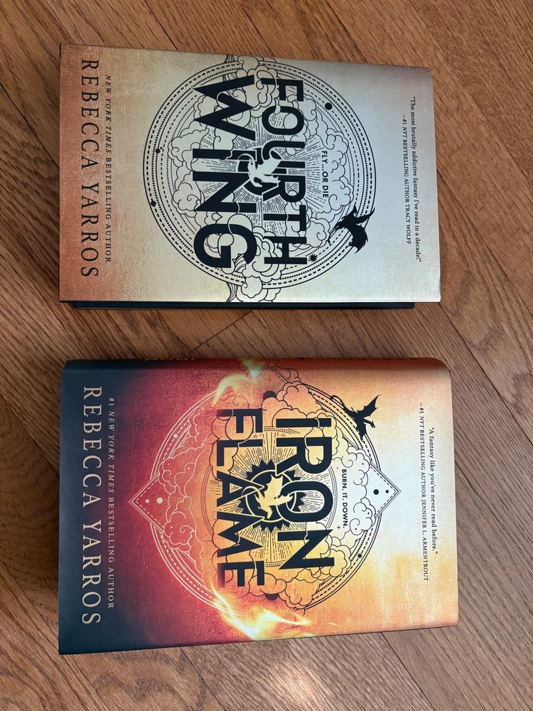 Iron Flame + Fourth wing by Rebecca Yarros Paperback 2 books set. NEW