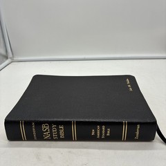 1999 Zondervan NASB STUDY BIBLE Black Bonded Leather D Red Letter USA