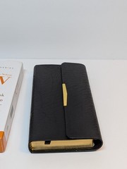 KJV Compact Checkbook Bible Black Bonded Leather Scripture Thomas Nelson NEW
