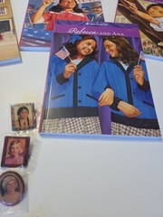 14 American Girl Mixed Lot 5 Rebecca Paperback Books 8 American Girl Lapel Pins
