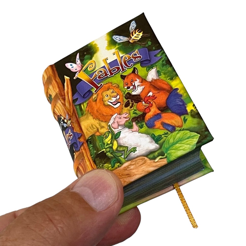 new Aesop’s Fables mini book 2.60″ H hardcover Illustrated 435 pages great gift