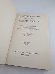 Science and the Human Temperament by Erwin Schrodinger 1935 Norton 1st Ed. HC