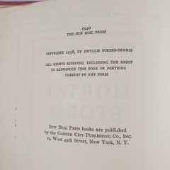The Mortal Storm By Phyllis Bottome 1938 / 1940 1st Ed HC Ex-library READ!