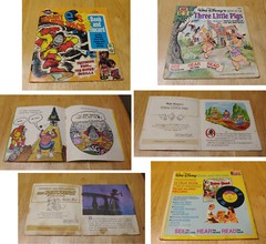 Book and Record + Book and Tape Lot Of 7 Books Plus 6 Children + 2 Music Records