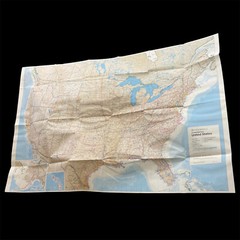 Vintage New Old-Stock Rand McNally Fold-Out Map of the United States USA 52″x34″