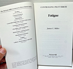 Aeronautical Pilots Handbook”Fatigue” By James C. Miller Aviation Aircraft lot 4