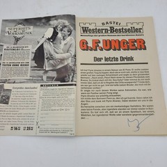 Der Letzte Drink BASTEI Western-Bestseller G.F Unger Pulp Fiction German Booklet