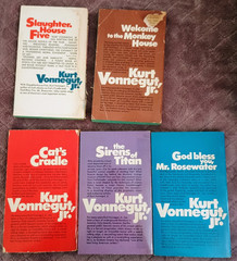 Vintage Kurt Vonnegut Jr. 5 Book Dell Paperback Box Set READ