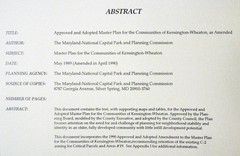 Maryland Kensington Wheaton Master Community Plan MNCPPC Map + Book 1989