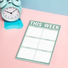 1Count This Week Pads, To Do List Notepads, 6 x 9inches each Sage Green