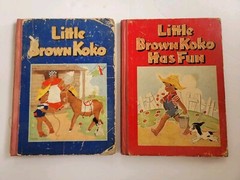 Little Brown Koko & Little Brown Koko Has Fun 1940 & 1952 Hardcover Books