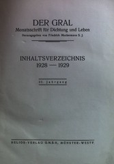 Nachgelassene Gedichte – in: Der Gral. Monatsschrift für Dichtung und Leben. Inh