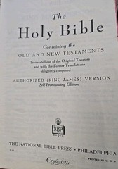 Holy Bible Red Letter Self-Pronouncing KJV National Bible Press 1963 Crystalette