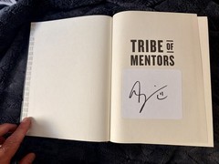 SIGNED Tribe of Mentors by Timothy Ferriss, Tim Ferriss, AUTOGRAPHED COPY RARE!