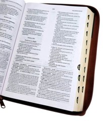 RVR1960, Biblia de estudio MacArthur, Letra Grande puntos cafe con cierre indice