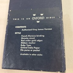 Vintage Pocket Size Oxford KJV TEXT BIBLE 01153x Red Leather Gilt Box