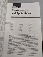 SIAM Matrix Analysis and Applications Society Mathematics 1988 vol 9 1-4 241015