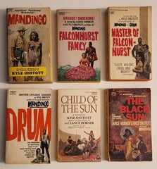Vtg Lot of 6 Kyle Onstott/Lance Horner Paperbacks:Mandingo/Falconhurst/Black Sun