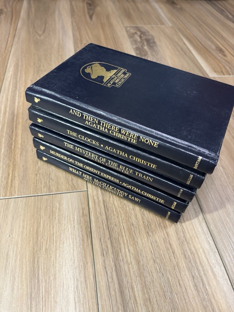 Lot of 5 The Agatha Christie Mystery Collection Bantam Books Leatherette