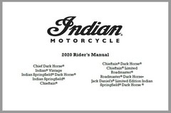 2020 Indian Chieftain Limited Rider’s Manual with Protective Covers
