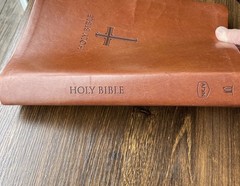 NKJV Holy Bible Super Giant Print Reference Edition Red Letter Leather Worn
