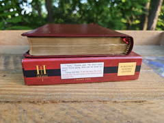 OOP HCSB Pocket-Size Bible Burgundy Bonded Leather with original box & magnifier