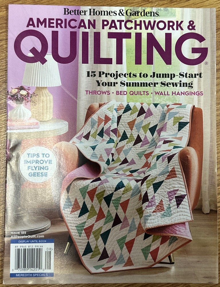 Better Homes Gardens American Patchwork Quilting Magazine August 2024 Issue 189