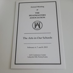 The Headmasters Association: 1893-2013 1st Edition, 2012 HC/DJ Booklets, Letter