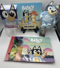 Bluey Bundle: 4 PB Books, Puzzle, Bluey Beanie Baby & Board Book Box Set