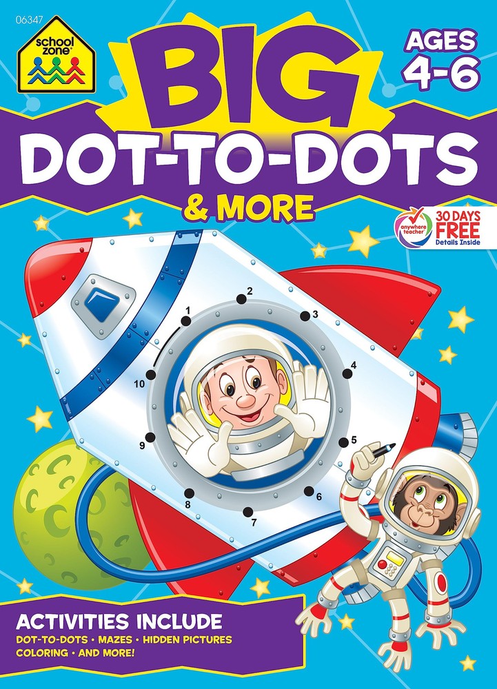 School Zone – Big Dot-to-Dots & More Workbook – 320 Pages, Ages 4 to 6, Pres…
