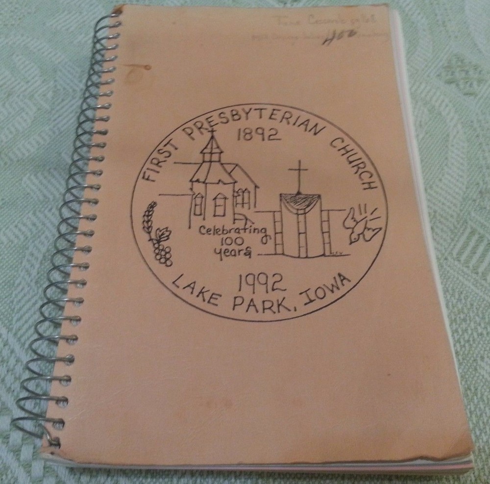 First PRESBYTERIAN Church Cookbook 260 pages LAKE PARK, IOWA Cookbook