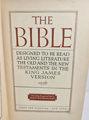 The Bible Read as Living Literature by Ernest Sutherland Bates, KJV, 1936