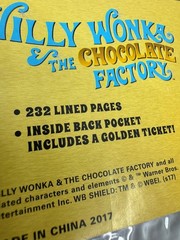 THE COOP- WILLY WONKA WONKA BAR WITH GOLDEN TICKET- HARDCOVER JOURNAL-232 pages