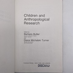 Children And Anthropological Research Hardcover By Barbara Butler