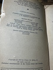 A Canticle for Leibowitz Walter M. Miller Jr. Bantam Paperback 1961 3rd Printing