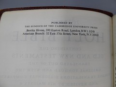 Vintage KJV Holy Bible Cambridge Univ. Press Water Buffalo Calfskin