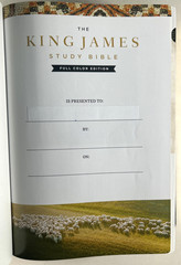 KJV Study Bible Black Genuine Leather Full Color Edition Indexed King James VG