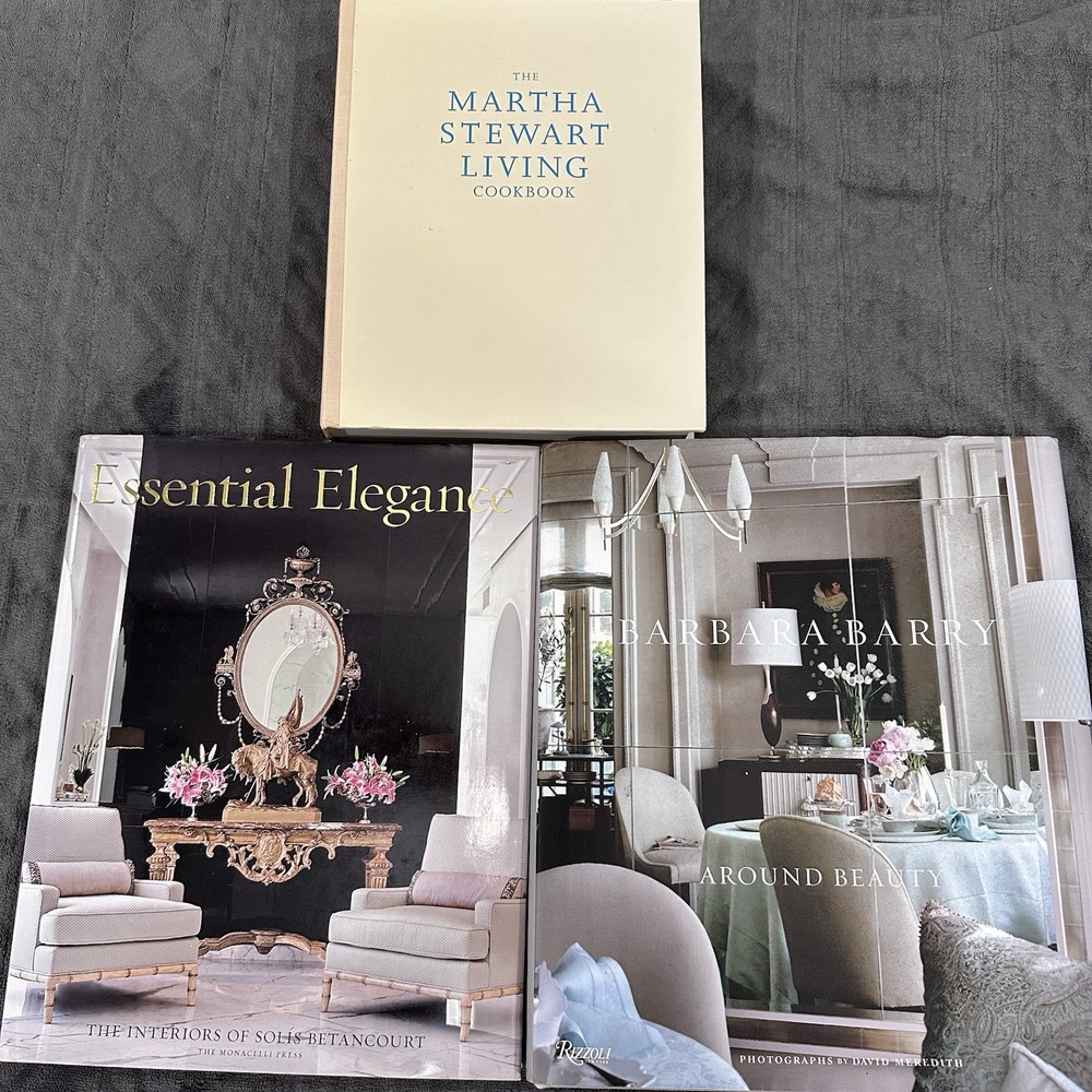 3 Hardcover Coffee Table Books Lot Interior Design Martha Stewart Excellent