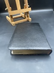Vtg French Morocco Leather bound King James HOLY BIBLE Concordance Red Letter
