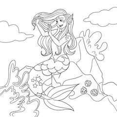 Mermaid Coloring Book: For Kids Ages 4-8, 9-12