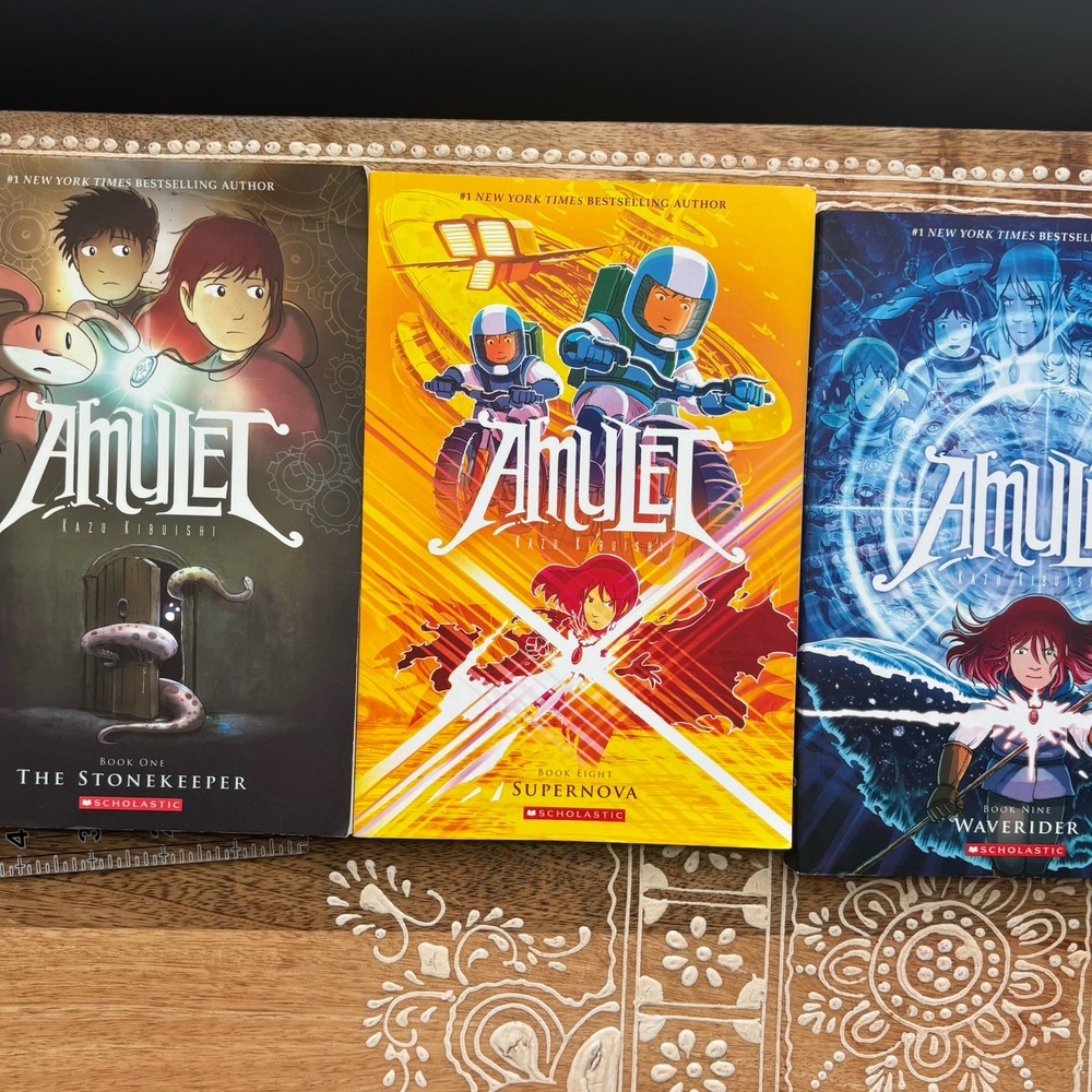 Kazu Kibuishi Amulet Ser. Paperback Graphic Novel Set 3 Illustrated Fantasy