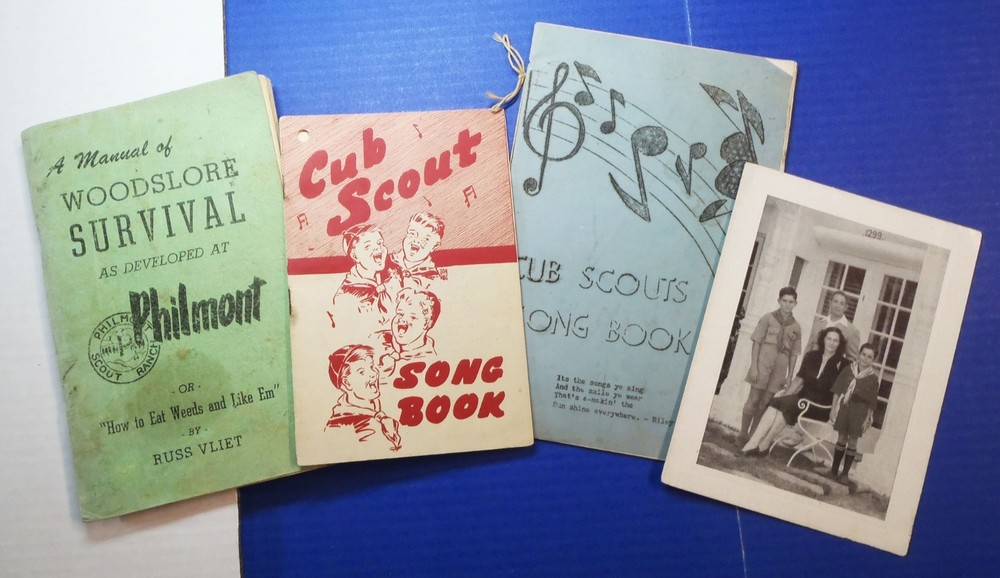 1940s PHILMONT Woodslore Survival & Cub Scouts Song Books, BSA Merit Badge _zp2