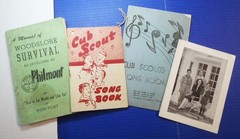 1940s PHILMONT Woodslore Survival & Cub Scouts Song Books, BSA Merit Badge _zp2