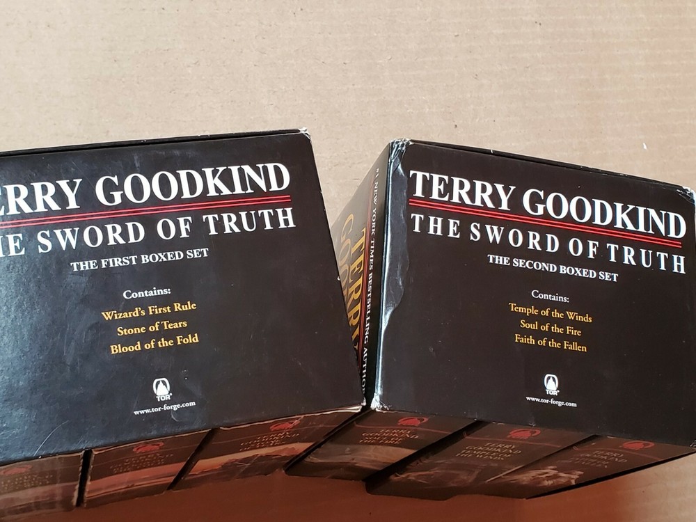 Sword of Truth Series by Terry Goodkind #1-6 Paperback in 2 Box Sets Good Condi