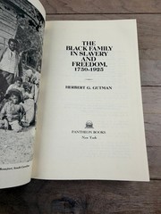 Black Family in Slavery & Freedom 1750-1925 Herbert Gutman Pantheon Books 1976