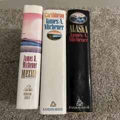 3 Novels by James A. Michener~Mexico~Caribbean~Alaska HC DJ First Editions