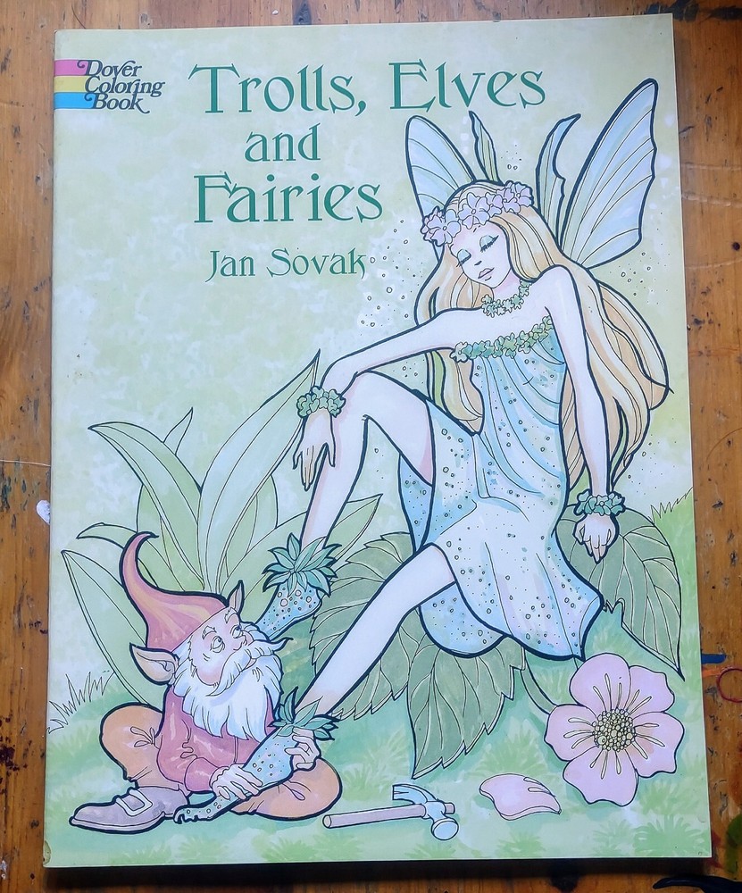 Trolls, Elves and Fairies by Jan Sovak (2002, Trade Paperback) Coloring Book New