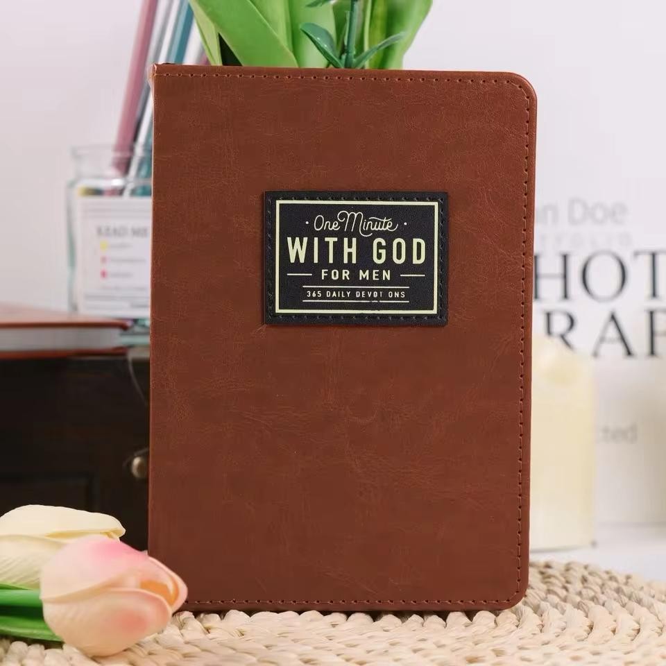 One Minute with God for Men 365 Devotion Brown Faux Imitation Leather Flexcover