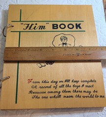 Vintage 1940s „HIM” Book” Wooden Cover Boards 14 Clean Pages Signed VG Japan
